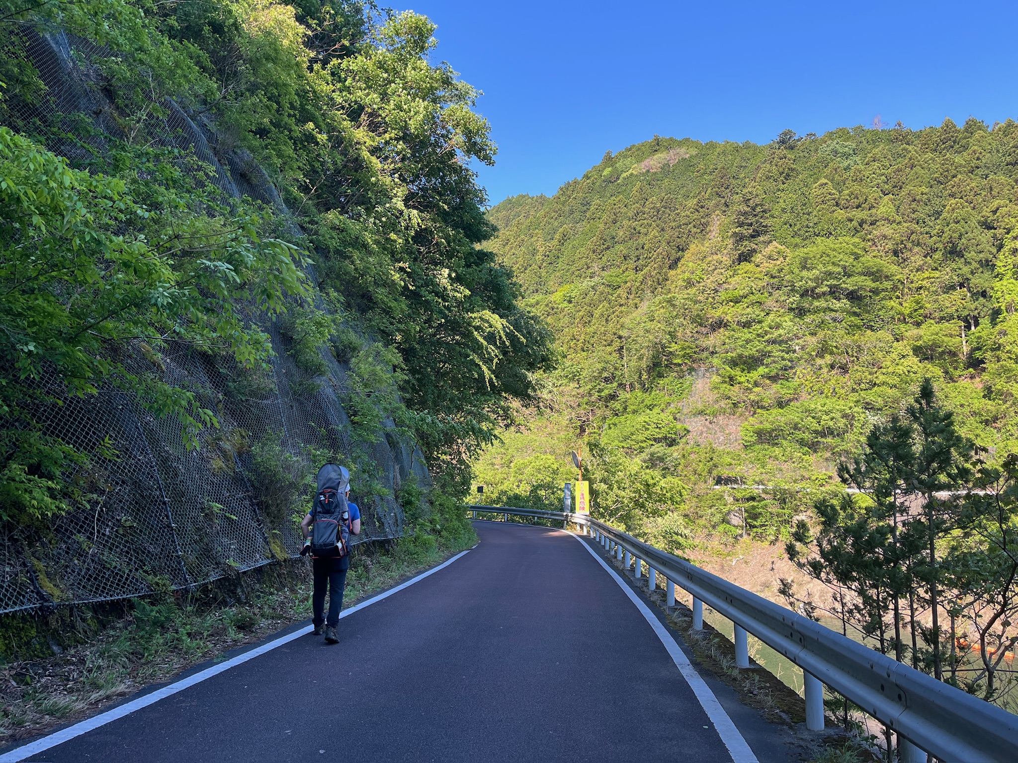 白谷沢登山口へ向かう林道を歩く