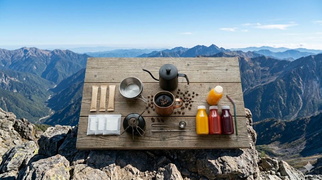 山頂コーヒーを楽しむ道具一式