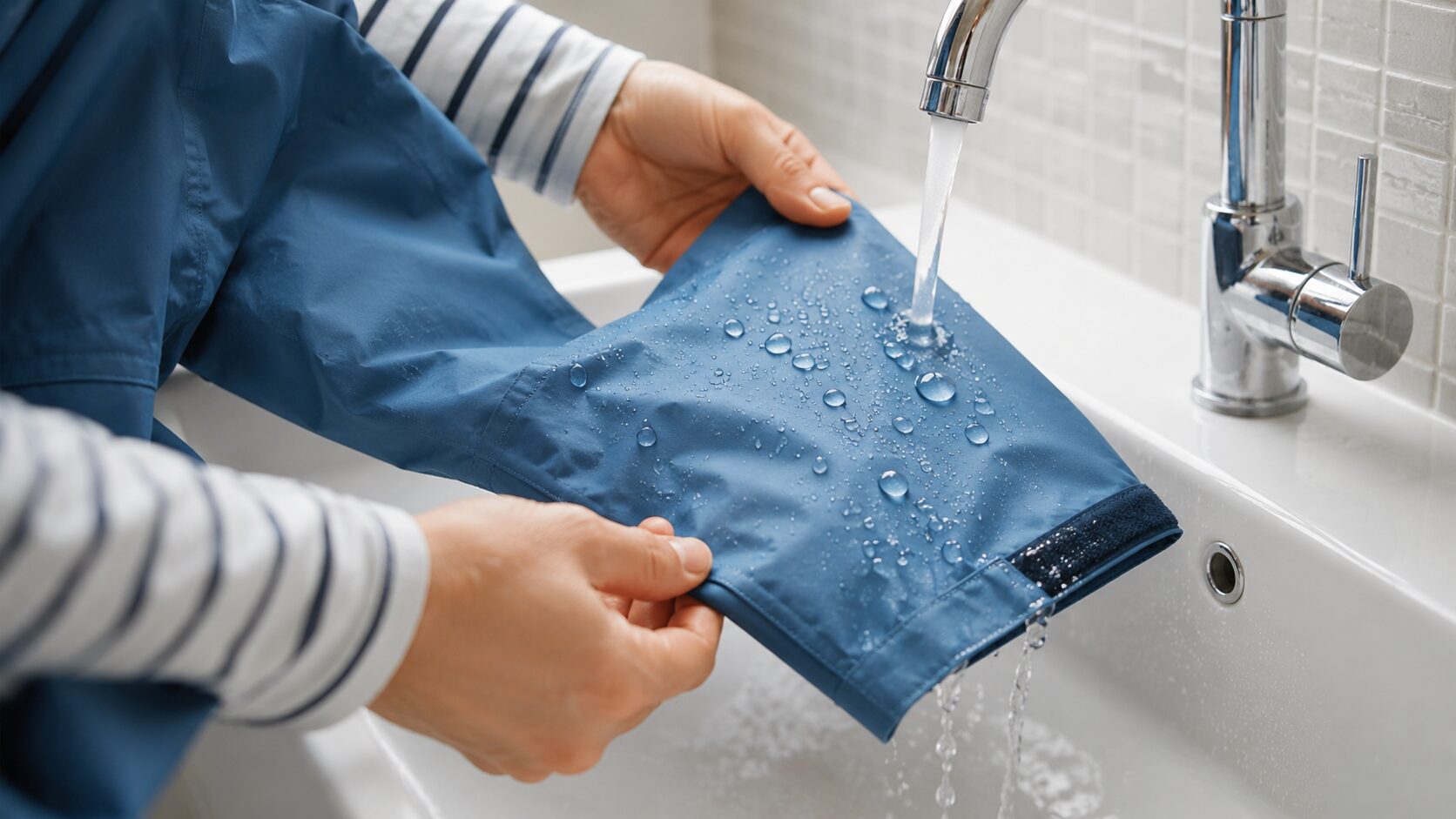レインウェアの撥水力テスト