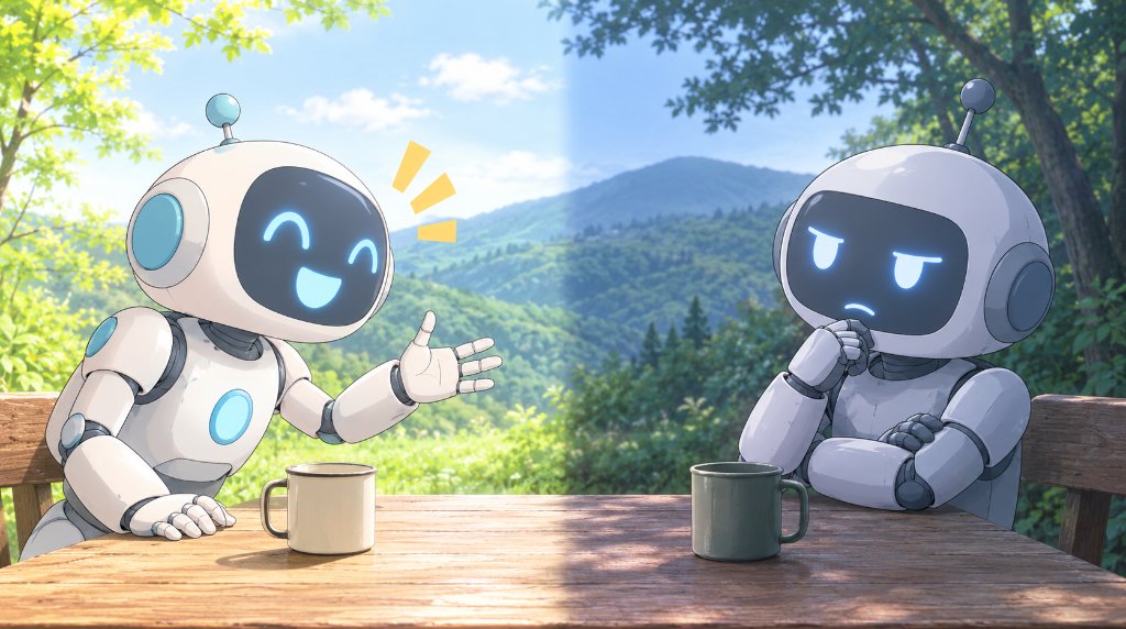 討論する2体のロボット